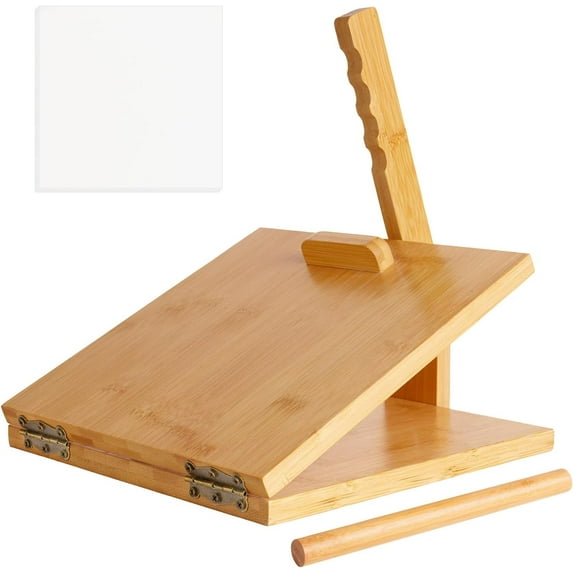 Wooden Tortilla Press Wood Tortilla Press Maker, with Rolling Pin & Parchment Paper, for Homemade Mexican Tortillera, Roti, Chapati, Taco, Pataconera, Burritos and Dough Press