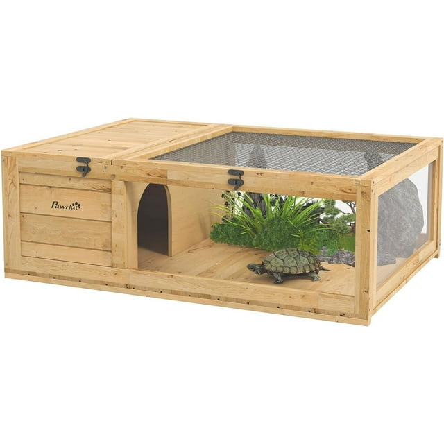 Wooden Tortoise House Indoor Turtle Habitat Enclosure Outdoor Reptile