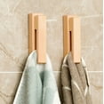 thumbnail image 1 of Wooden Towel Rack Hook for Bathroom and Kitchen – Wall Mounted Beech Wood Towel Holder, Space Saving Fast Drying Clip Design for Hand, Bath and Tea Towels, 1 of 2