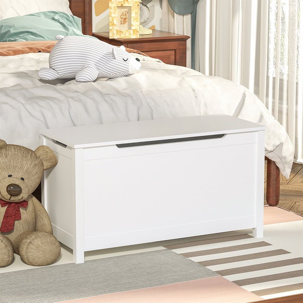 Wooden Toy Box Storage With Safety Hinge,Lid Storage Bench For Bedroom Living Room Playroom Boys & Girls,Toddlers Toy Storage Chest,31.50x13.00x16.70in