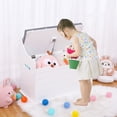 thumbnail image 1 of Wooden Toy Box White Kids Toy Chest with Safety Hinged Lid Large Storage Cabinet with Cushion Seat Bench Toy Storage Organizer Gift for Girls and Boys, 1 of 8