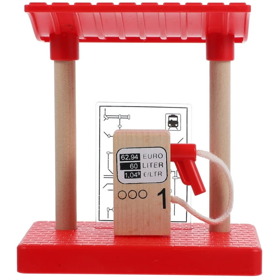 Wooden Toy Train Accessory Wooden Railway Gas Station Train Gas Station Toy