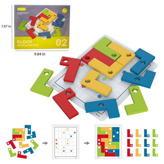 Wooden Toys Block Board Game Intelligence Toys DIY Puzzles Toys - Green