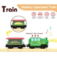 thumbnail image 1 of Wooden Train Accessories Battery Operated Locomotive Train, Remote Control Train for Track Set, Powerful Engine Train Vehicles Fit All Major Brands Track Railway System (Battery Not Included), 1 of 4