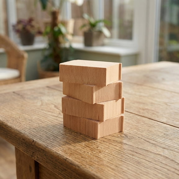 6pcs Wooden Train Track Bridge Supports Stackable Risers Blocks for Kids Toy Set