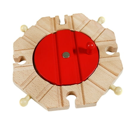 Wooden Train Track Compatible Railway Accessories Building Toys Turntable