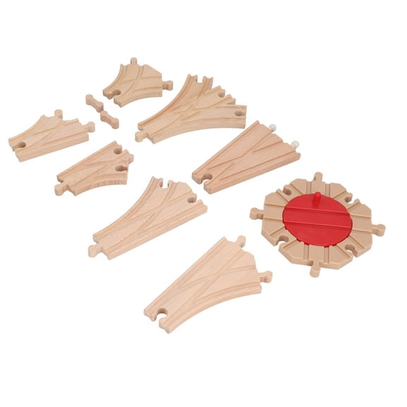 Wooden Train Track Kit Building Toys Educational DIY Wooden Train Track Expansion Pack for Toddlers