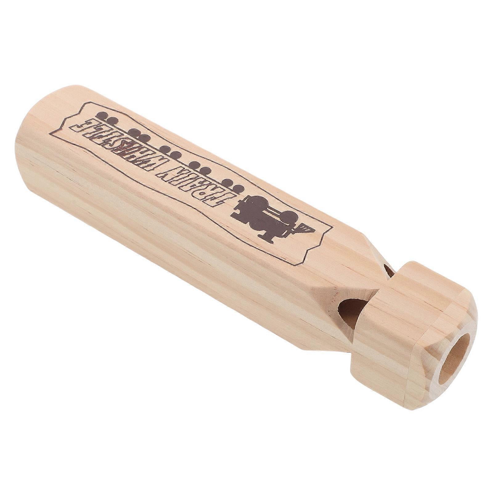 Wooden Train Whistle Multihole Design Educational Musical Instrument Fun Sounds for Boys Imaginative Role Play Party Accessory
