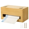 thumbnail image 1 of Wooden Trash Bag Dispenser, Rectangular Plastic Bags Holder with Hinged Lid, Wall Mounted Trash Bag Organizer Storage for Kitchen, Pantry, Utility Room, 1 of 5