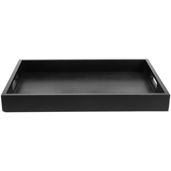 Wooden Tea Tray for Storage Use Beautiful and Practical Safe Black Synthetic Material 1