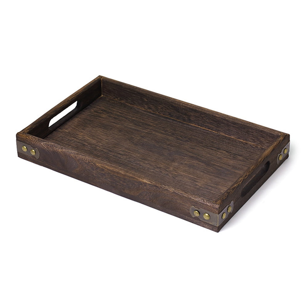 Wooden Tray Coffee Tea Tray Snacks Fruits Tray Bread Dessert Tray Food ...