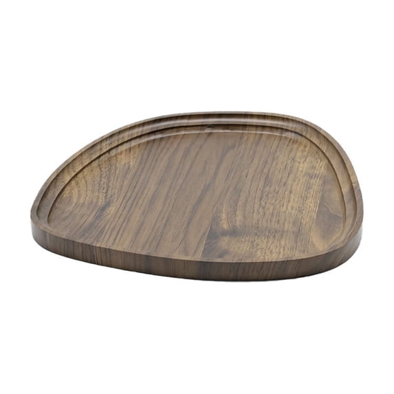 Wooden Tray Platter - Decorative Serving Tray for Coffee Table, 10.24x10.03 Inch Wood Platter for Snacks, Fruit, Jewelry, Versatile Home Decor Organizer for Living Room Bedroom