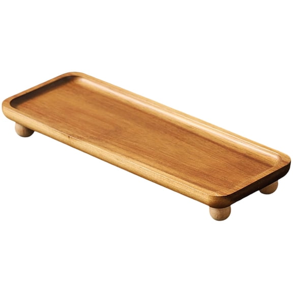 Wooden Tray Shelf, Rustic Serving Platter For Home, Decorative Stand For Coffee Bar