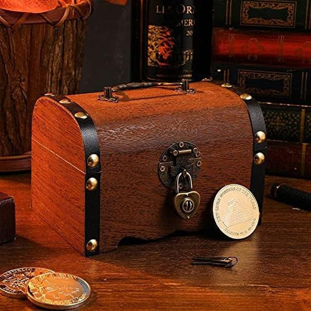 Vintage Treasure Storage Box Piggy Bank Organizer Saving Box Case