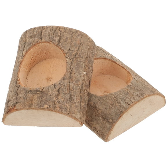 Wooden Tree Stump Candle Holders - Boho Decor Tea Lights