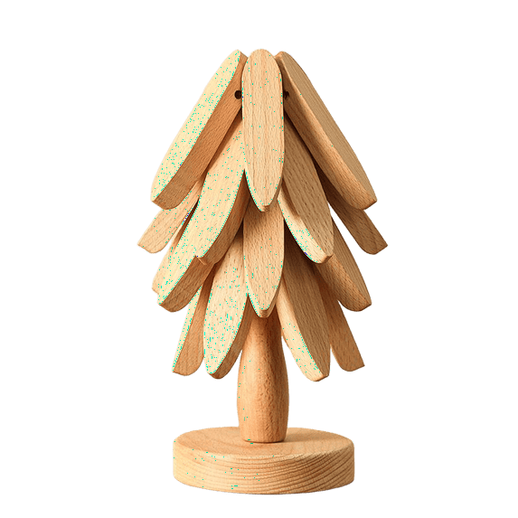 Wooden Tree Trivet Set, Natural Tree Trivet Set, Wood Trivet Tree with Stand Like a Christmas Tree, Foldable Kitchen Tool, Tree Trivets for Hot Dishes Teapot Hot Pot Holder Wood/4PC