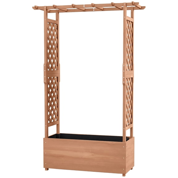 Wooden Trellis Planter for Climbing Vines, 70.75 Inch Tall Garden Container with Drainage Holes