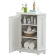 thumbnail image 1 of Wooden Triangle Bathroom Cabinet, Waterproof Corner Storage Cabinet with Adjustable Shelf and Door, 1 of 12