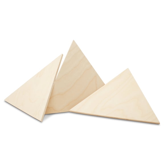 Wooden Triangle Cutouts 12 x 10-3/8-inch, Pack of 5 Blank Tessellating Geometric Wall Shapes, Wood Crafts to Paint, by Woodpeckers