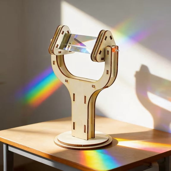 Wooden Triangular Prism Light Refraction Physics Teaching Aid for Optics Lab