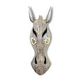 thumbnail image 1 of Wooden Tribal African Giraffe Mask Hand Carved Wall Plaque Hanging Home Decor Accent Sculpture Decoration Handmade Handcraft 12" tall x 5" wide x 1.5", 1 of 3