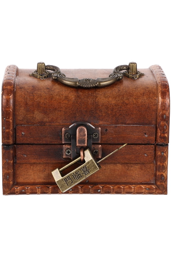 Jewelry Case Wooden Coffee 1Set 4.6x3.2in