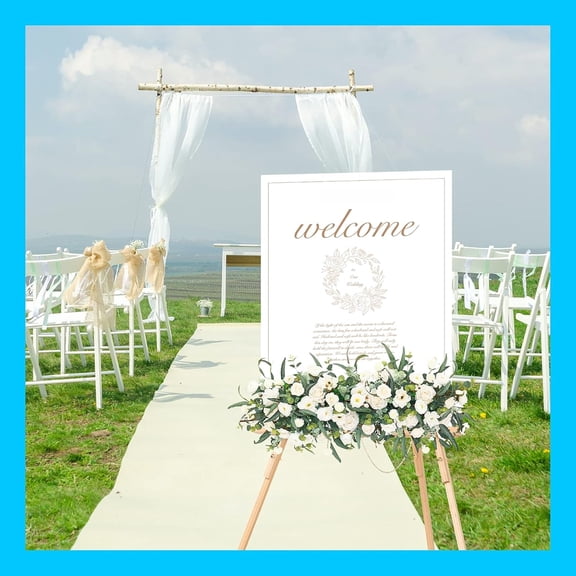 Wooden Tripod Display Easel - Standing Stand for Wedding Welcome Signs & Poster Boards