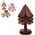 Wooden Trivets for Hot Dishes,Christmas Tree Coasters for Drinks