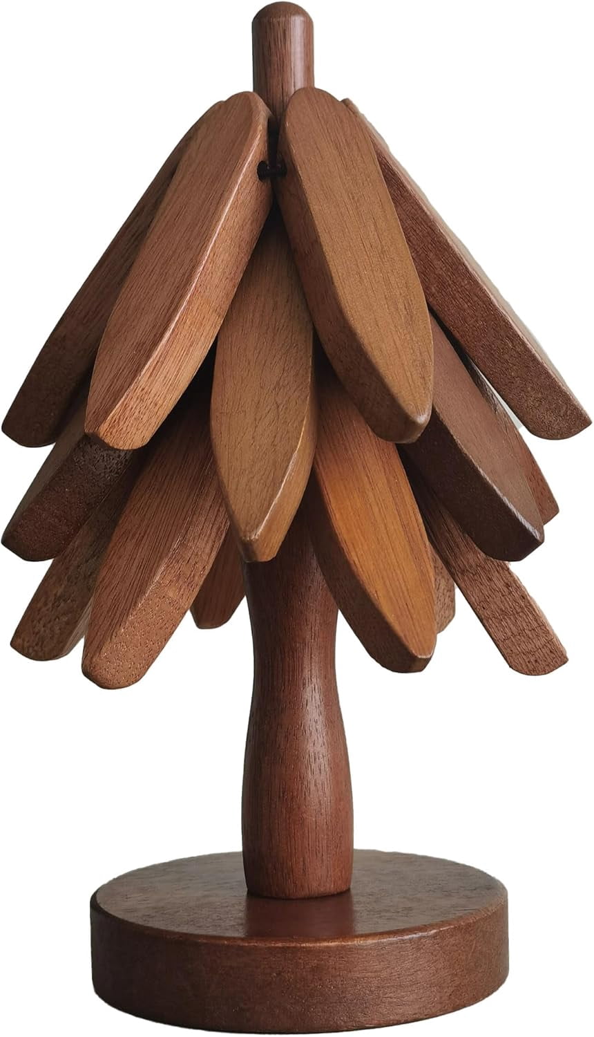 Trivett Tree Wooden Trivets for Hot Dishes, 3 Wooden Tree-Trivet Set, Wood Coasters ...