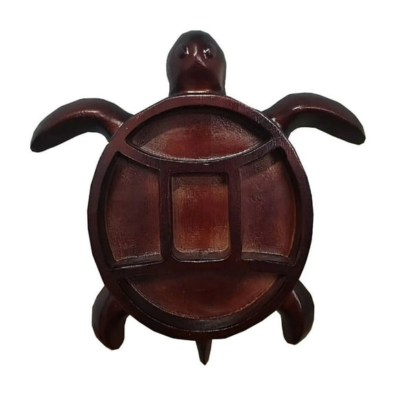 Wooden Turtle Shaped Snack Serving Tray, Unique Sectional Cheese Board for Fruit, Crackers, Appetizers, Charcuterie, Parties, Home Decor