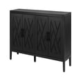 thumbnail image 1 of Wooden Twill Storage Cabinet Sideboard With 4 Door Multiple Compartments Adjustable Shelf Sideboard Cabinet (59.8 x 15.60 x 32.30 Inches), 1 of 1