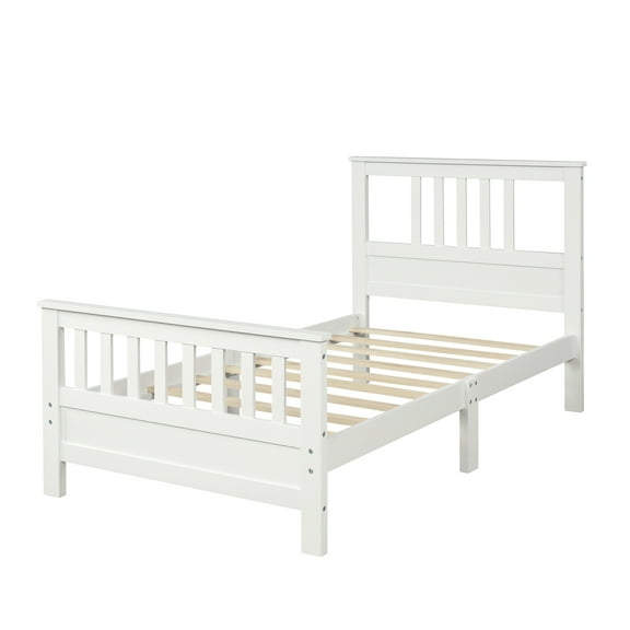 Wooden Twin Bed Frames With Under The Bed Storage Space Easy Assembly Slat Mattress Foundation For Bedroom