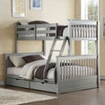 thumbnail image 1 of Wooden Twin/Full Bunk Bed with 2 Drawers Gray - Saltoro Sherpi, 1 of 9