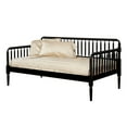 thumbnail image 1 of Wooden Twin Size Daybed with Spool Bed Frame and Railing Headboard, Black, 1 of 5