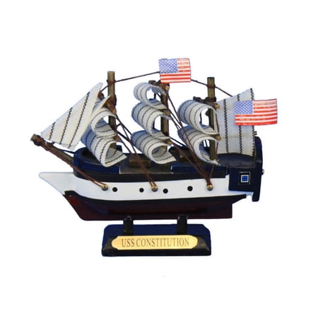 Wooden USS Constitution Tall Model Ship 4" - United States Warships - Famous Ships - Not a Kit