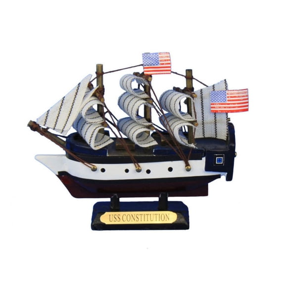 Wooden USS Constitution Tall Model Ship 4" - United States Warships - Famous Ships - Not a Kit