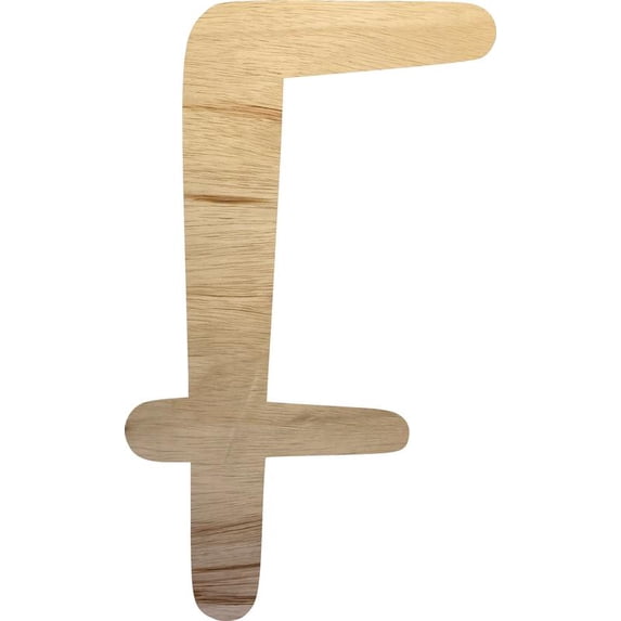 Wooden Unpainted Letter, Paintable 4'' Tall Alphabet F Craft, DIY Jacklin Font