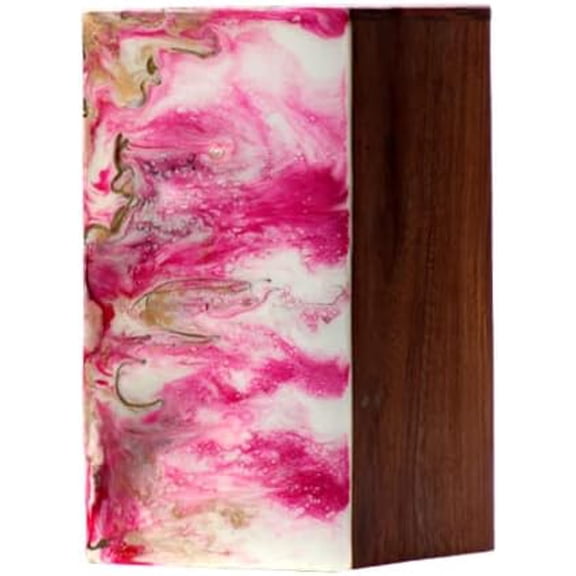 Wooden Urn Box with Amazing Resin Design - Personalized Cremation Urn for Ashes - Handmade Urns for Human Ashes - Adult Large Cremation Urns - Funeral Urns Engraved - Burial Urns. (Urn - 4)