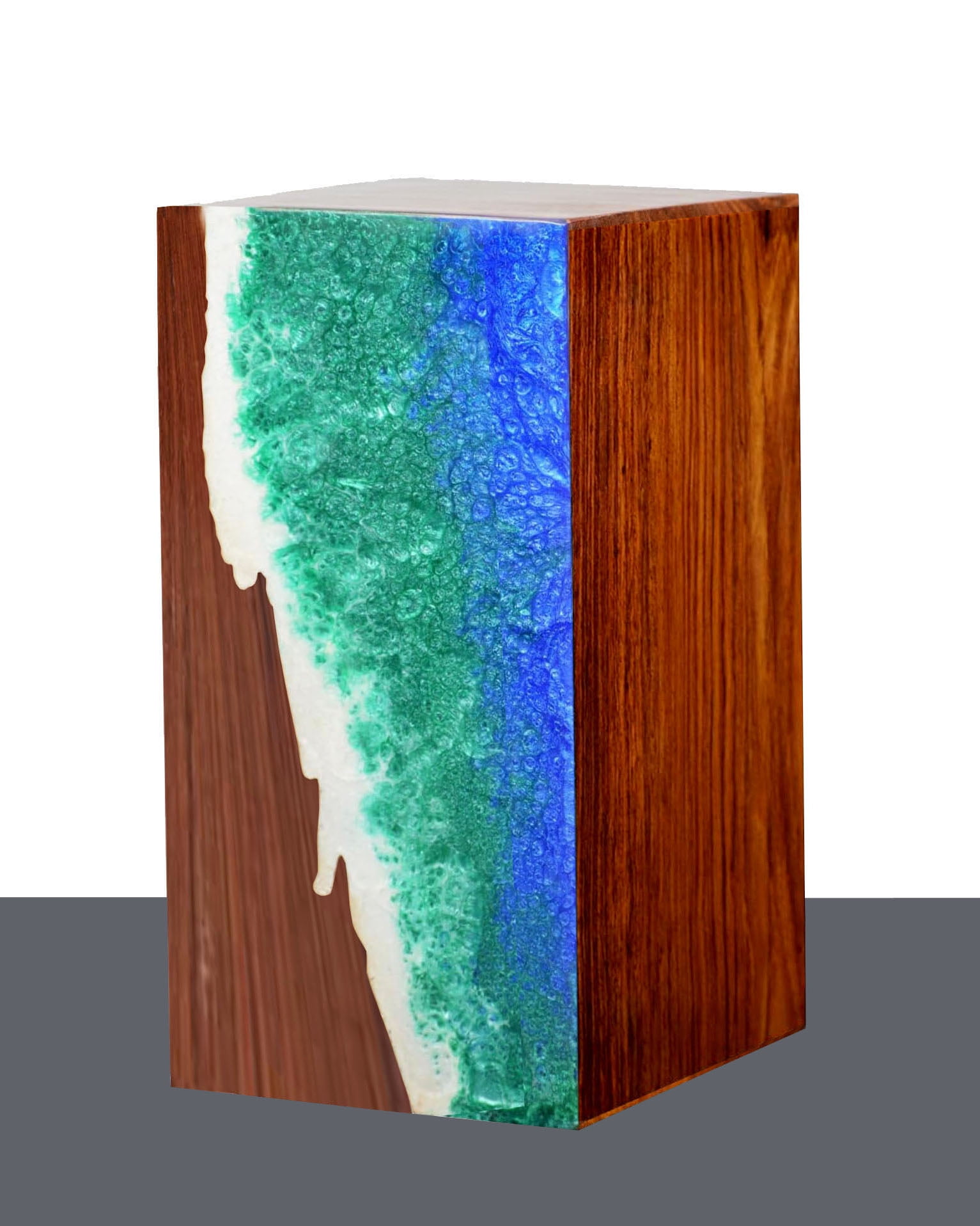 Wooden Urn For Human Ashes - Cremation Urn For Pets Urn For Dog Ashes - Ocean Design Memorial Urn Box - Keepsake Urn For Ashes Handmade Urn