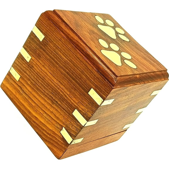 Wooden Urn - Pet Urns for Dogs Ashes, Decorative Wooden Pet Urns for Ashes - Rosewood Cremation Urns for Dogs, Pet Urns for Cats, Wooden Cremation Box