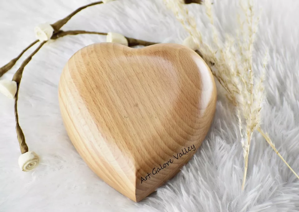 Wooden Urn for Human Ashes Keepsake For Pets Handmade Heart Shaped Urn For Ashes Loving Memorial for loved ones