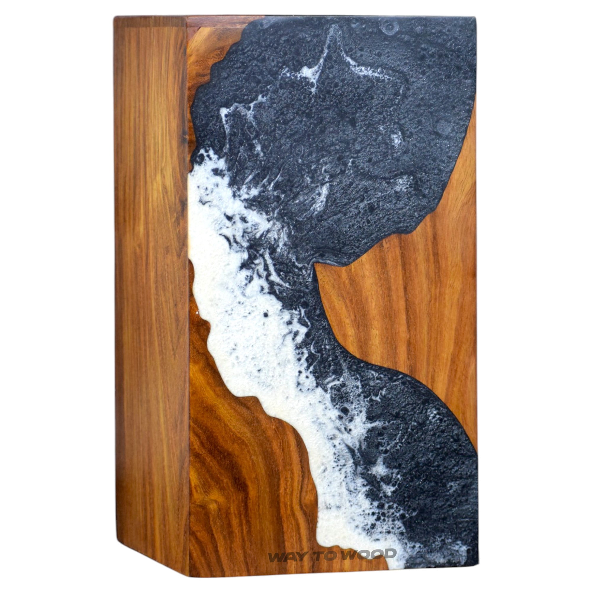 Wooden Urns for Human Ashes Adult Male, Female – Decorative Urn Box for Pet Ashes - Ocean Wooden Resin Urns for Burial & Home Memorial - Personalized Cremation Urn
