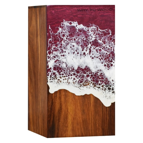 Wooden Urns for Human Ashes Adult Male, Female – Ocean Wooden Resin Urn Box for Burial & Home Memorial – Personalized Cremation Urn - Decorative Urns for Pet Ashes