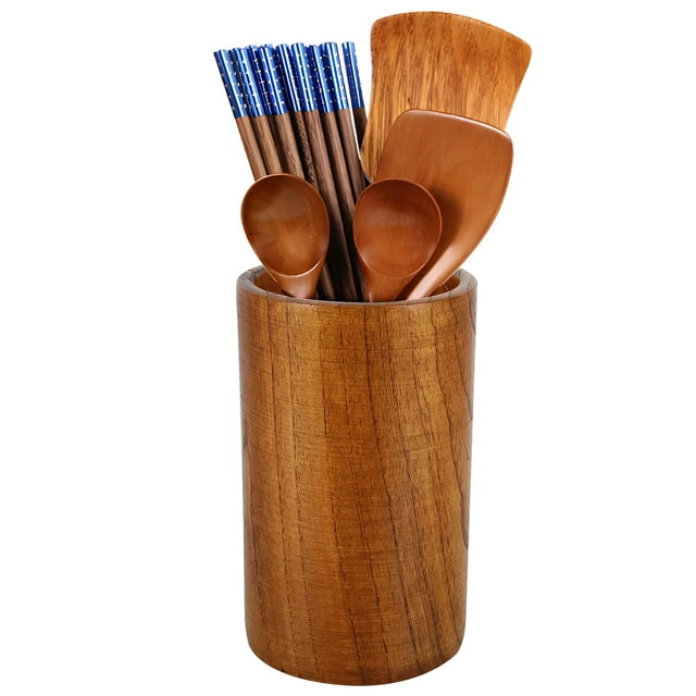 Wooden Utensil Holder Teak Wood Utensil Holder Kitchen Utensil