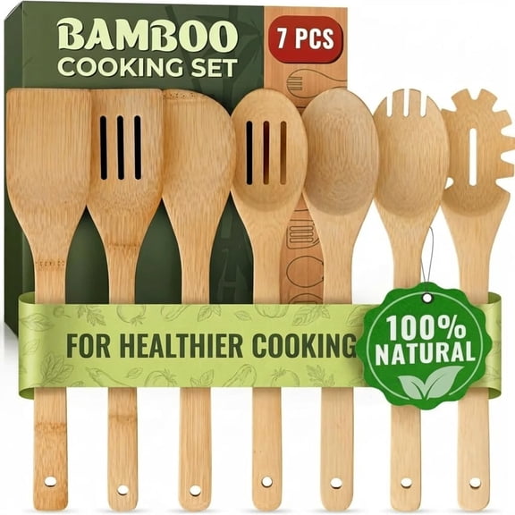 Vaelin Bamboo Cooking Utensil Sets, 7 pcs
