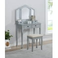 thumbnail image 1 of Sanlo Wooden Vanity Make Up Table and Stool Set Silver, 1 of 6
