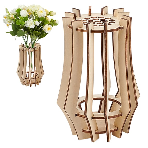 Wooden Vase Building Kits for Flowers Bouquet Blanched Almond 130x180mm
