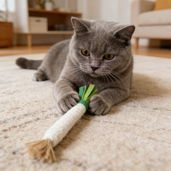 Wooden Vegetable Cat Chew Toy Set Carrot Celery Onion Realistic Bell Rattle Natural Wood Small Dog Teething Rabbit Play