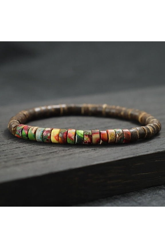 Wooden Vintage 6mm Beads Healing Dainty Handmade Bracelet Gift