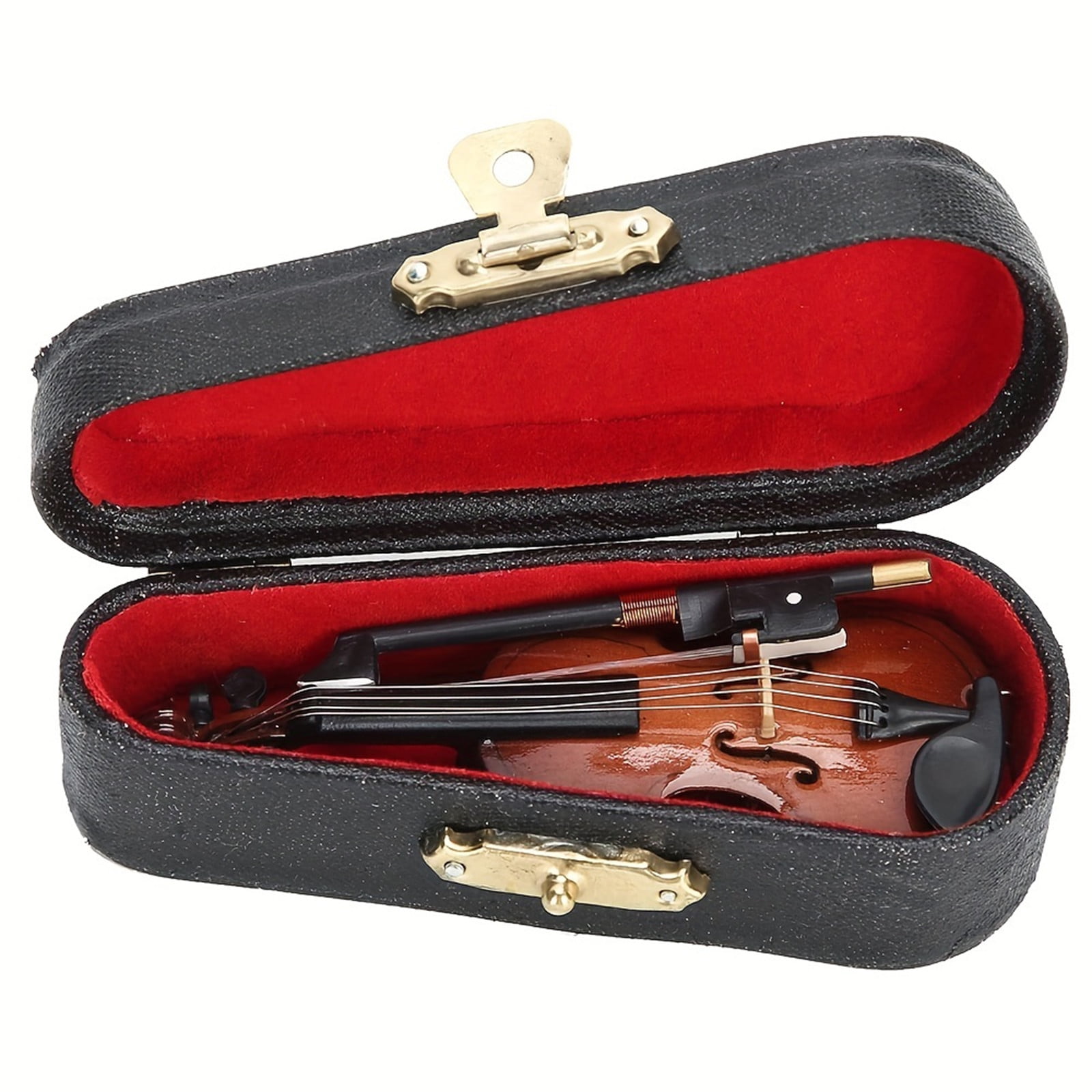 Wooden Violin Model Instrument Replica Miniature Home Decor Display ...